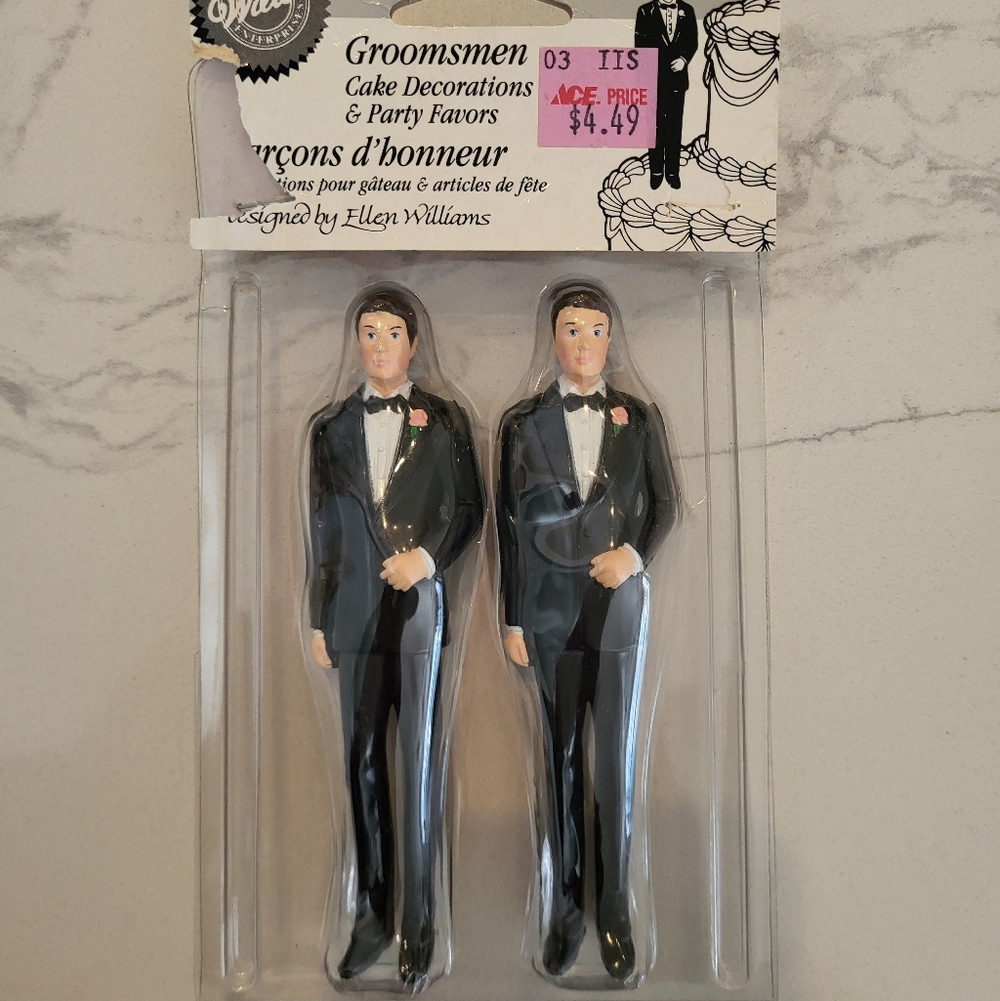 Wilton Groomsmen Cake Toppers with Black Suits